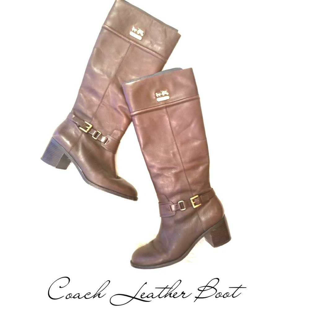 Coach Brown Leather Boots Genuine Leather/Size 39